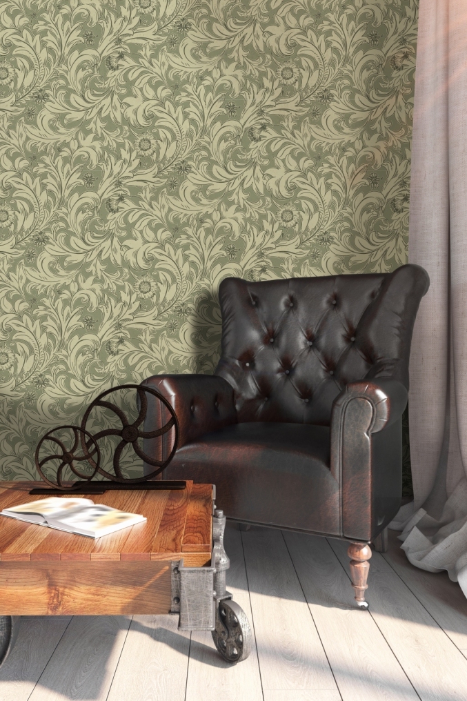 Обои Aura Old English Archives M1175 фото в интерьере